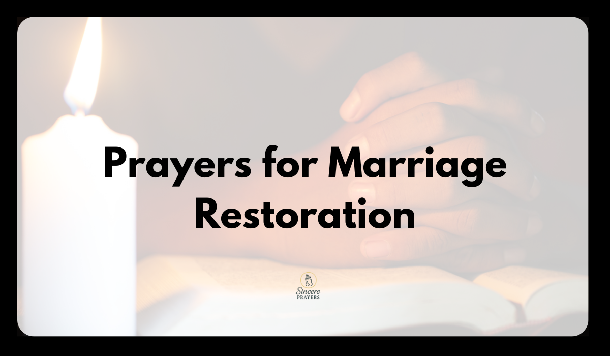 Prayers for Marriage Restoration