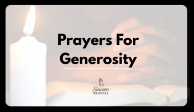 Prayers For Generosity